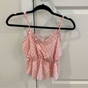 NWT Pink Floral Cropped Tank